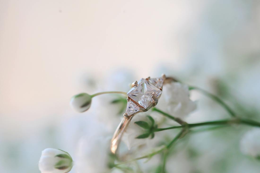 diamond ring in flowers