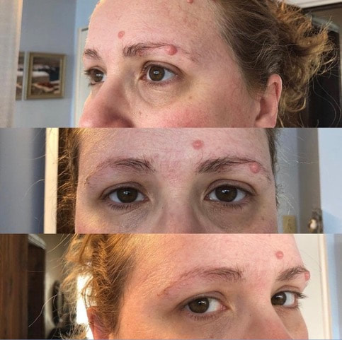 before microblading eyebrows