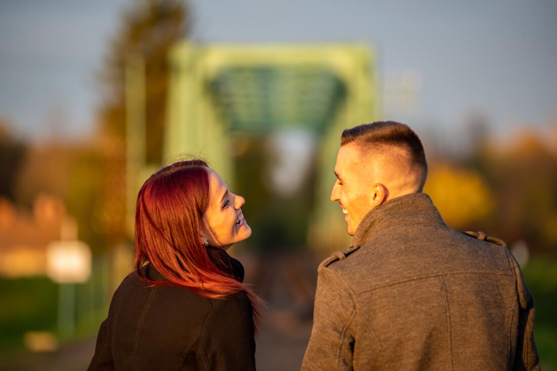couple smiling at each other